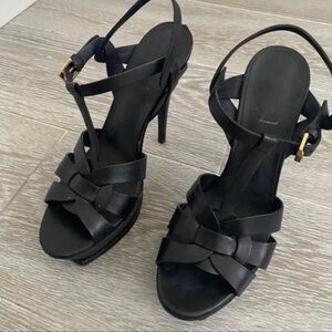 Yves Saint Laurent Black Strappy Heels